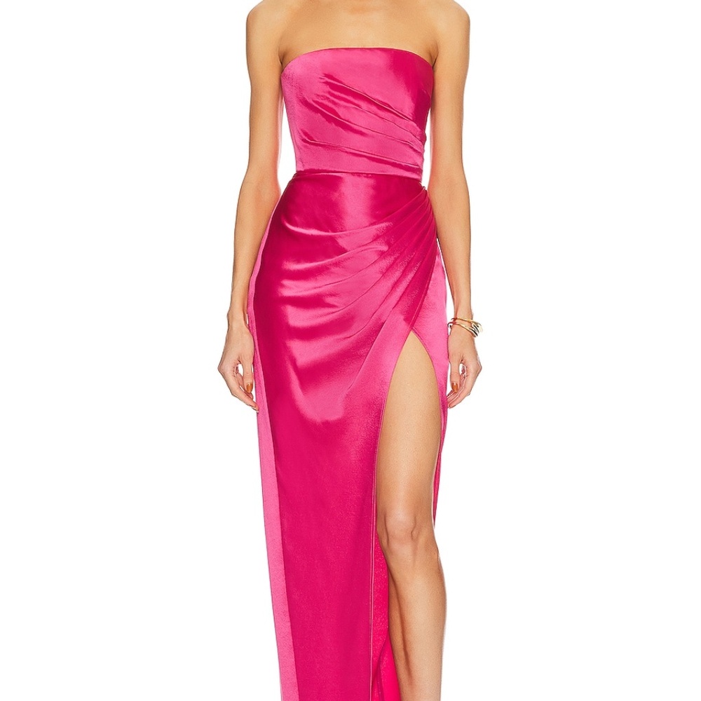 SAU LEE Priyanka Dress in Hot Pink - Picture 2 of 14